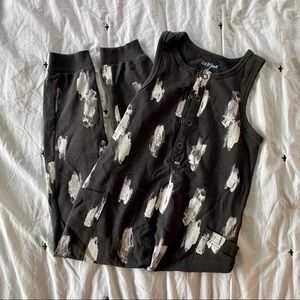 Grey and White Jumpsuit